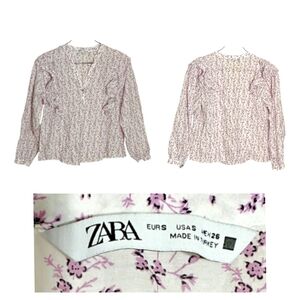 Zara Pink and White Floral Top